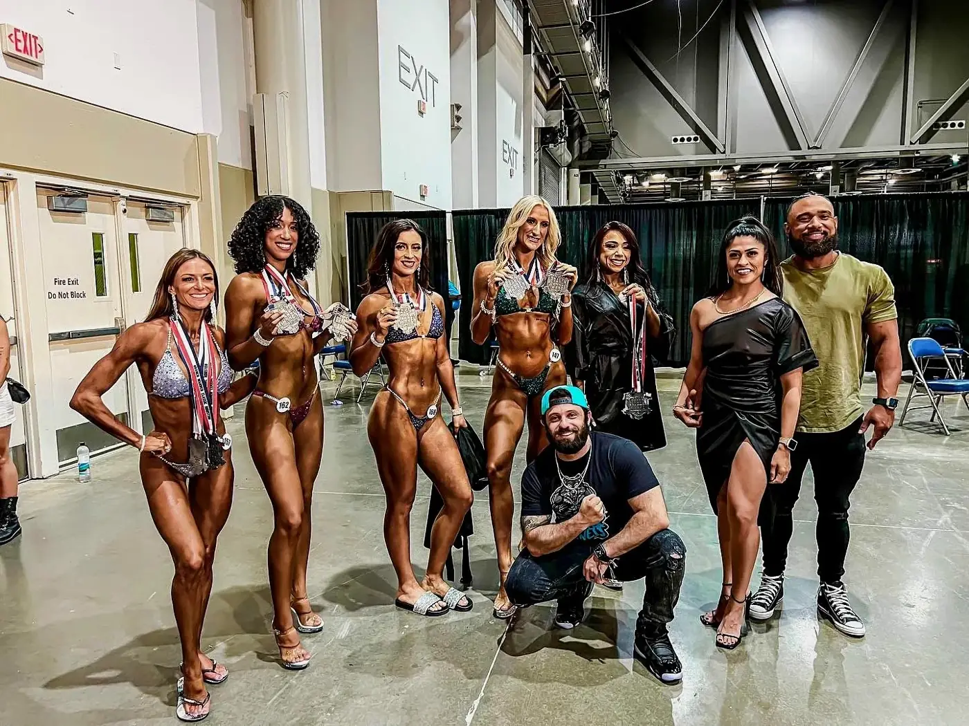 Coach Kushnir with bikini athletes show day
