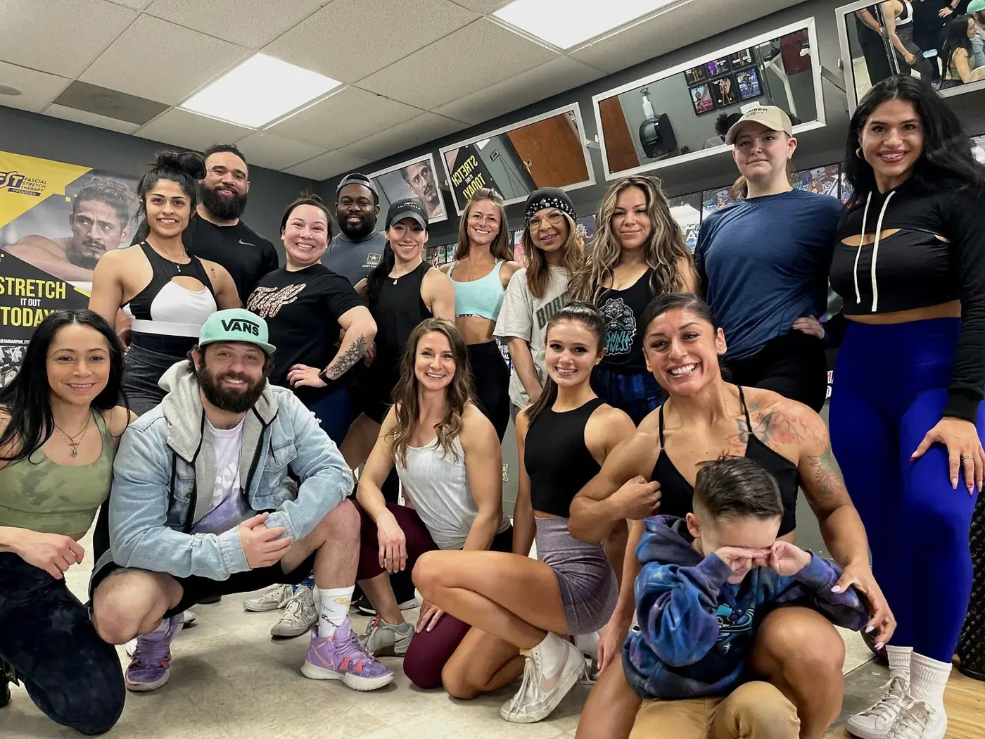 Team Kush group training in the gym