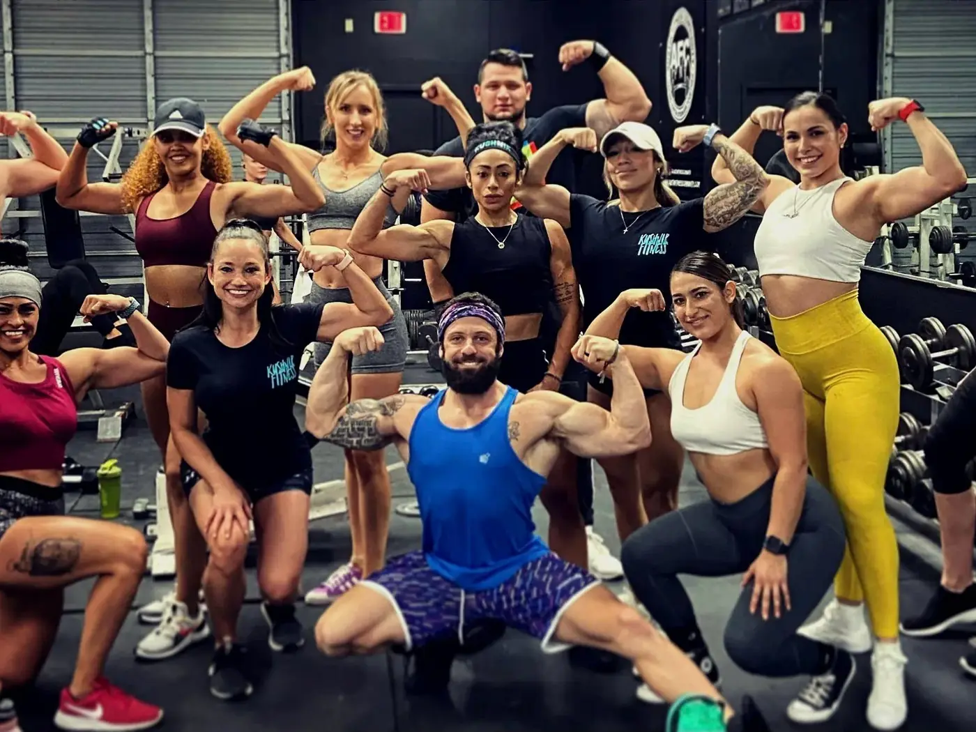 Team Kush athletes flexing together