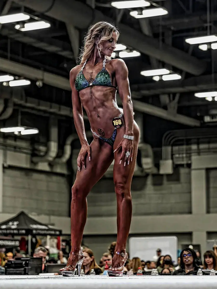 Athlete in stage lights