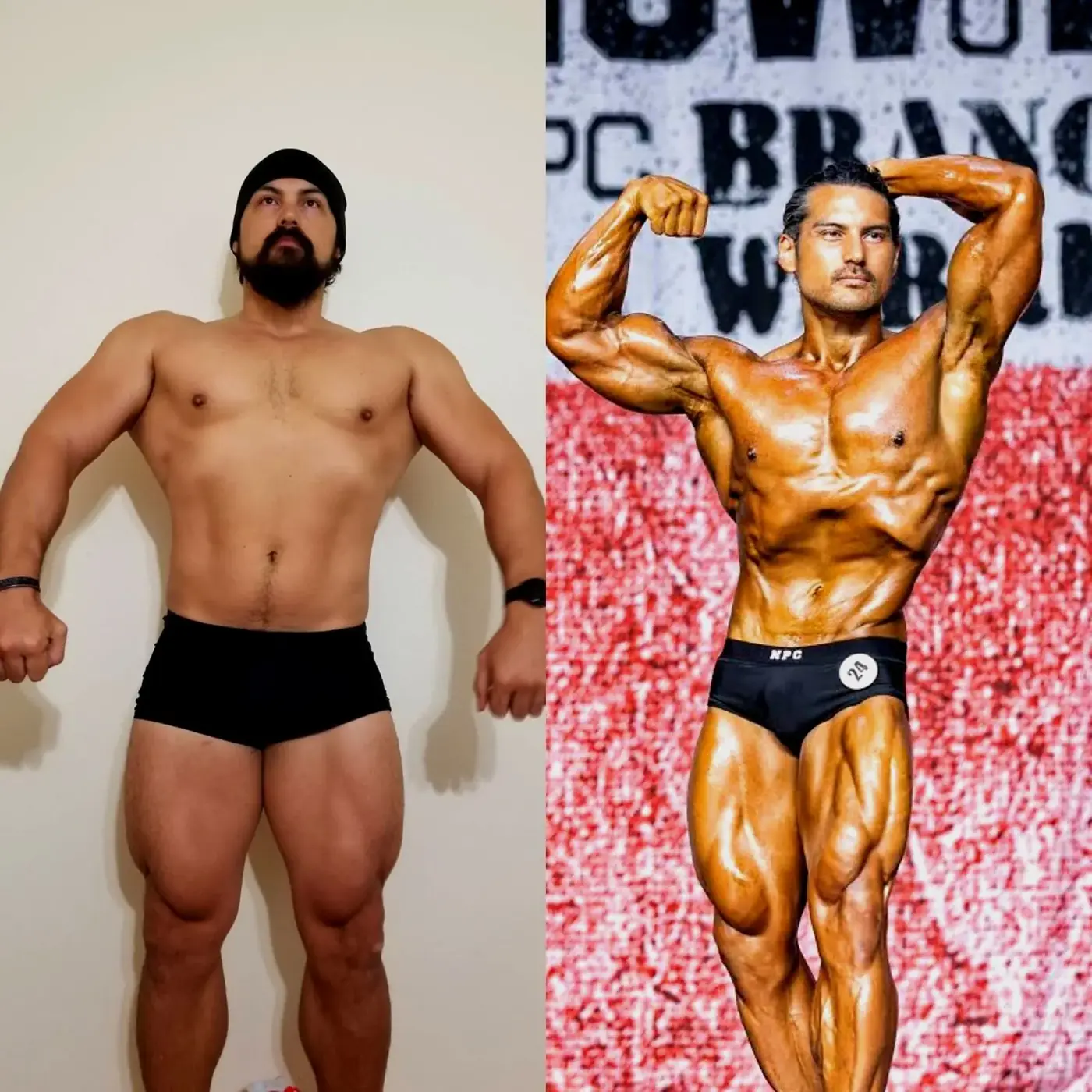 Before and after physique transformation